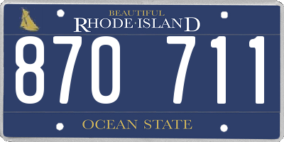 RI license plate 870711