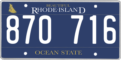 RI license plate 870716
