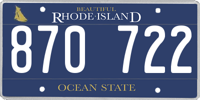 RI license plate 870722