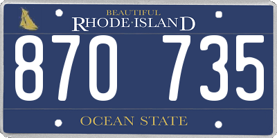 RI license plate 870735