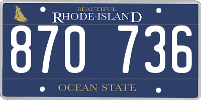 RI license plate 870736