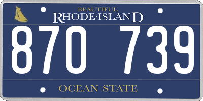 RI license plate 870739