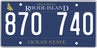 RI license plate 870740