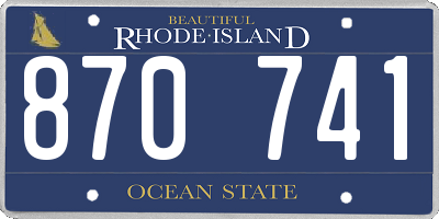 RI license plate 870741