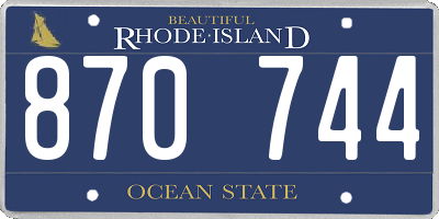 RI license plate 870744
