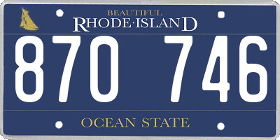 RI license plate 870746