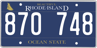 RI license plate 870748
