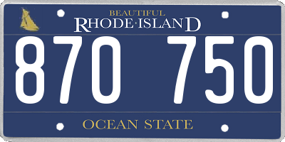 RI license plate 870750