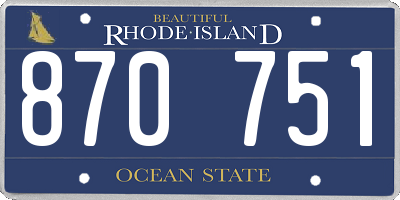RI license plate 870751