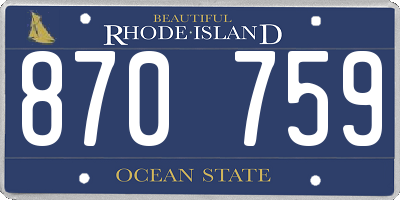 RI license plate 870759