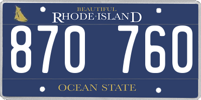 RI license plate 870760