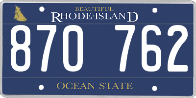 RI license plate 870762