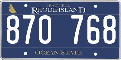 RI license plate 870768