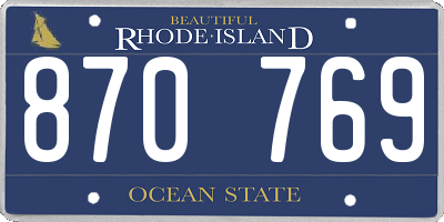 RI license plate 870769