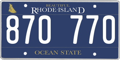 RI license plate 870770