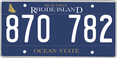 RI license plate 870782