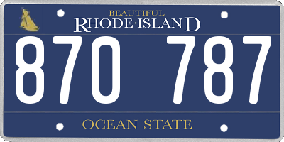 RI license plate 870787