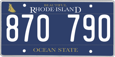 RI license plate 870790
