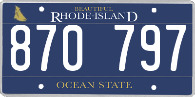 RI license plate 870797