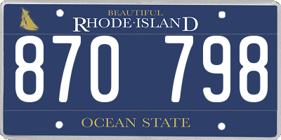 RI license plate 870798