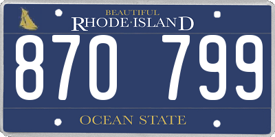 RI license plate 870799