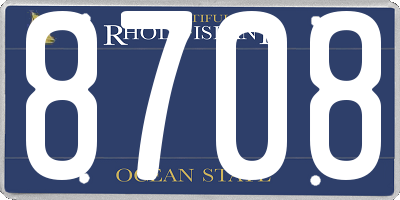 RI license plate 8708