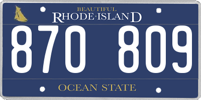 RI license plate 870809