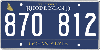 RI license plate 870812