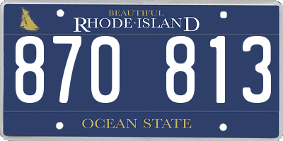 RI license plate 870813