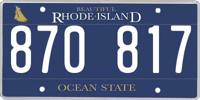 RI license plate 870817