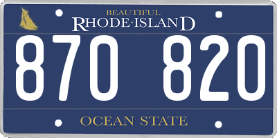 RI license plate 870820