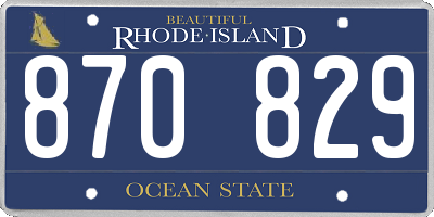 RI license plate 870829