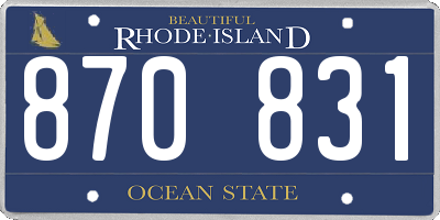 RI license plate 870831