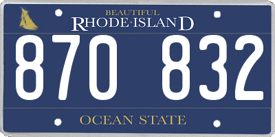 RI license plate 870832