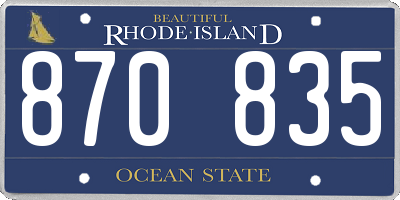 RI license plate 870835