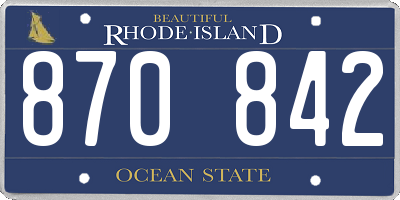 RI license plate 870842
