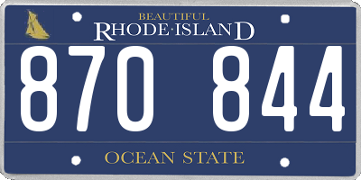 RI license plate 870844