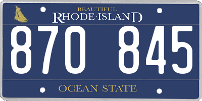 RI license plate 870845