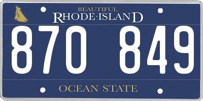 RI license plate 870849