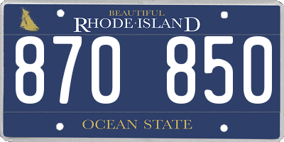 RI license plate 870850
