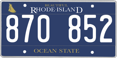 RI license plate 870852