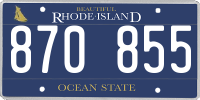 RI license plate 870855