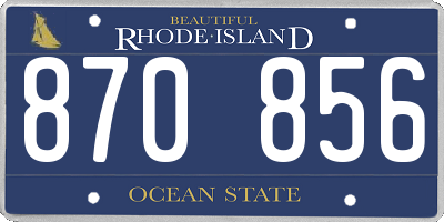 RI license plate 870856