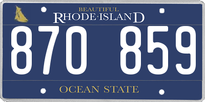 RI license plate 870859