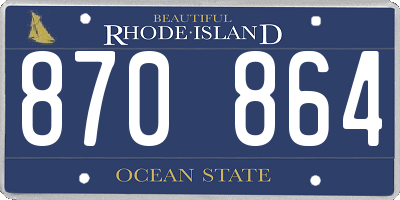 RI license plate 870864