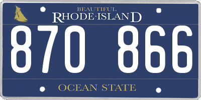 RI license plate 870866