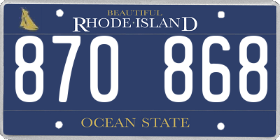 RI license plate 870868