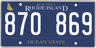 RI license plate 870869