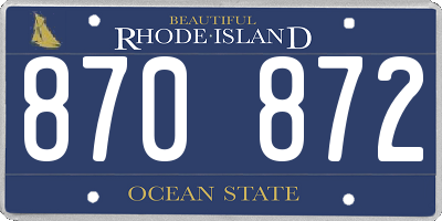 RI license plate 870872