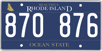 RI license plate 870876